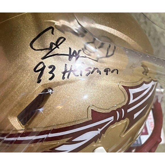 Charlie Ward Signed FSU Flash signed Mini Helmet  93 Heisman Inscription JSA COA - Picture 5 of 6